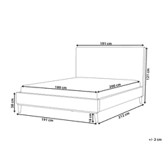 Beliani Posteľ zamatová BAYONNE 180x200 cm sivá