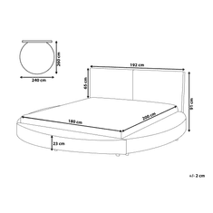 Beliani Okrúhla kožená posteľ 180 x 200 cm čierna LAVAL