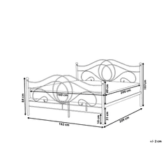 Beliani Kovová posteľ 160 x 200 cm čierna LYRA
