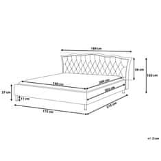 Beliani Tmavosivá zamatová posteľ 160 x 200 cm METZ