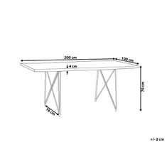 Beliani Drevený hnedý jedálenský stôl 200 x 100 cm MUMBAI
