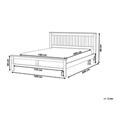 Beliani Drevená posteľ 160 x 200 cm biela MAYENNE
