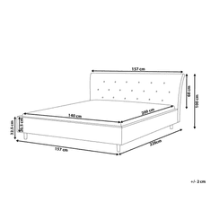 Beliani Svetlosivá čalúnená posteľ Chesterfield 140x200 cm SAVERNE