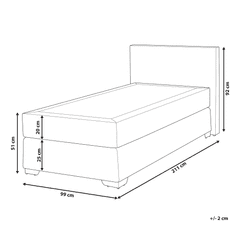 Beliani Kontinentálna čalúnená posteľ 90 x 200 cm sivá PRESIDENT