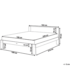 Beliani Drevená posteľ s lamelovým roštom 180x200 cm ROYAN