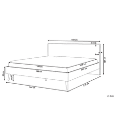 Beliani Drevená posteľ LED svetlohnedá 160 x 200 cm SERRIS