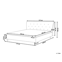 Beliani Tmavosivá čalúnená posteľ Chesterfield 160x200 cm SAVERNE