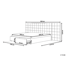 Beliani Čalúnená posteľ s úložným priestorom 180 x 200 cm sivá MILLAU