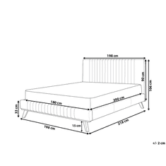 Beliani Ženilková čalúnená posteľ 180 x 200 cm tmavomodrá TALENCE