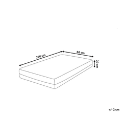 Beliani Matrac z pamäťovej peny s odnímateľným poťahom tvrdý 80 x 200 cm GLEE