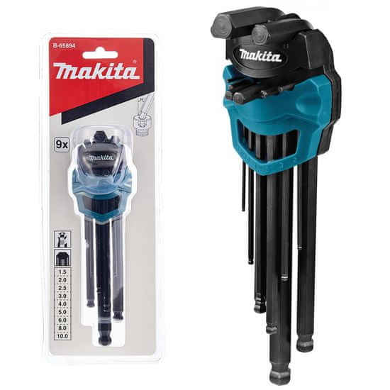 Makita Sada 9 ks imbusových kľúčov 1,5-10 mm B-65894