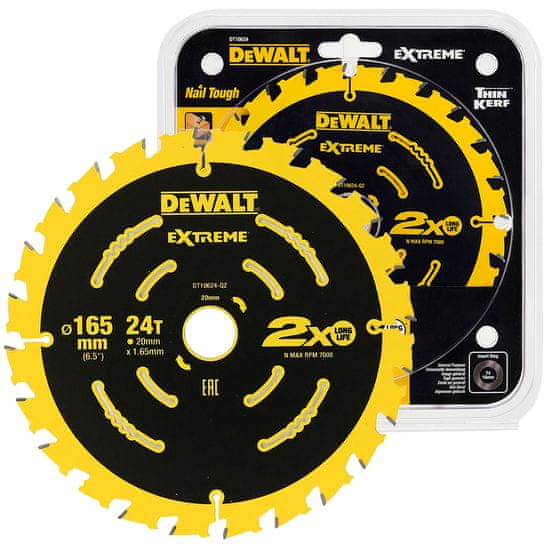 DeWalt kotúčová píla 165x24z x20 s vidlicami EXTREME