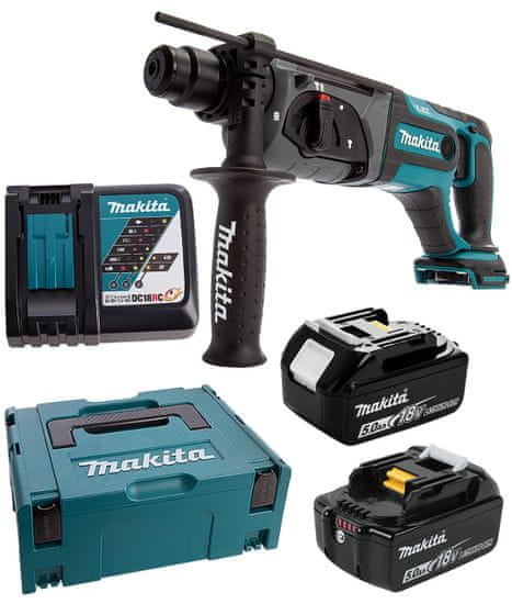 Makita Príklepová vŕtačka 18V SDS + 2j 2x5Ah DHR241RTJ