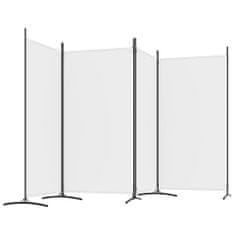 Vidaxl 4-panelový paraván biely 346x180 cm látkový