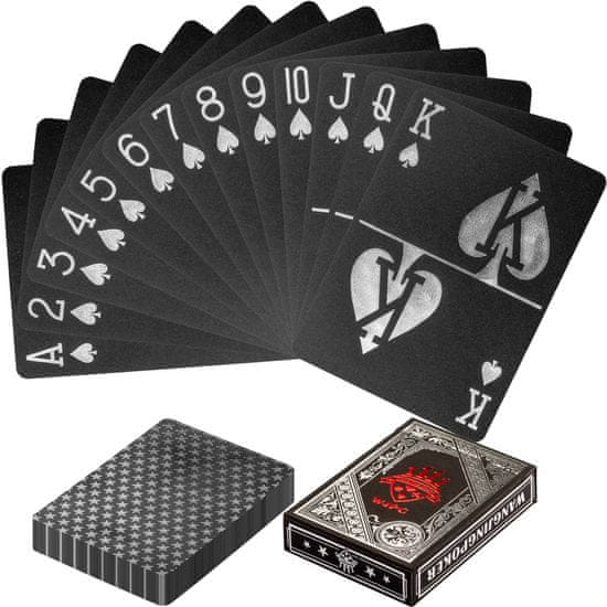 Garlando Plastové pokrové karty čierne/strieborné Poker Deck