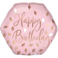 Amscan Fóliový balón supershape Happy Birthday ružovo zlatý 58cm
