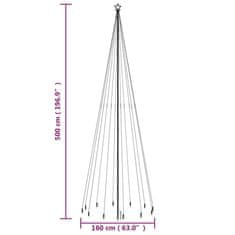 Vidaxl Vianočný stromček s hrotom 732 farebných LED 500 cm