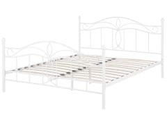 Beliani Kovová posteľ 140 x 200 cm biela ANTLIA