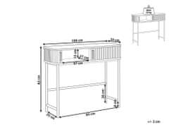 Beliani Konzolový stolík tmavé drevo/čierna JOSE