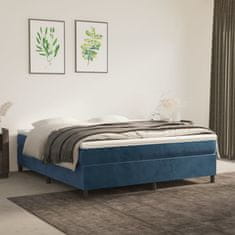 Vidaxl Posteľný rám na boxspring tmavomodrý 180x200 cm zamat