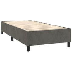 Vidaxl Posteľný rám na boxspring tmavosivý 90x190 cm zamat