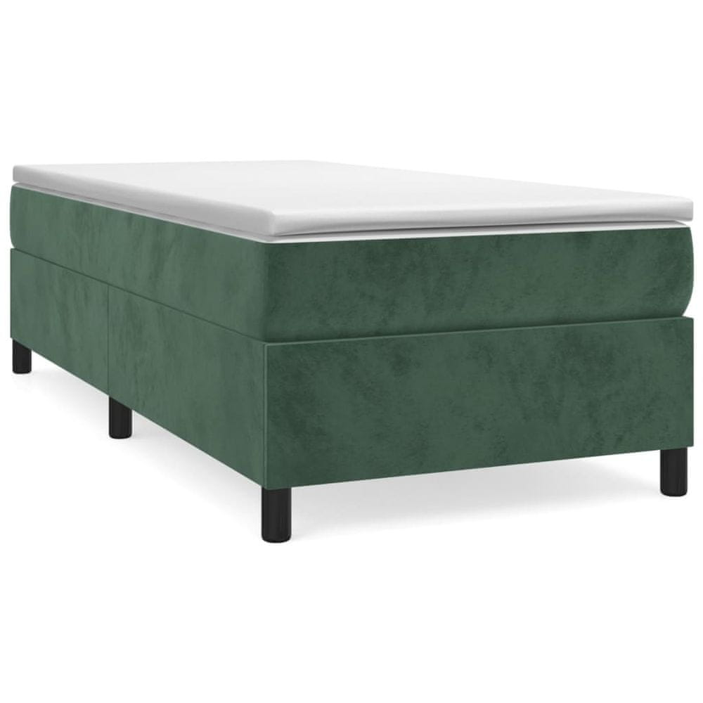 Vidaxl Posteľný rám na boxspring tmavozelený 80x200 cm zamat