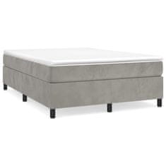 Vidaxl Posteľný rám na boxspring bledosivý 140x190 cm zamat