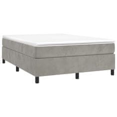 Vidaxl Posteľný rám na boxspring bledosivý 140x190 cm zamat