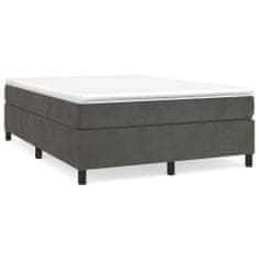 Vidaxl Rám na boxspring posteľ tmavosivý 140x190 cm zamat