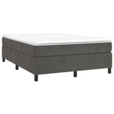 Vidaxl Rám na boxspring posteľ tmavosivý 140x190 cm zamat