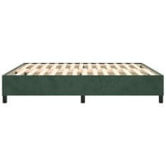 Vidaxl Posteľný rám na boxspring tmavozelený 160x200 cm zamat