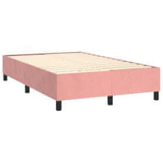 shumee Posteľný rám boxsping s matracom a LED ružový 120x200 cm zamat