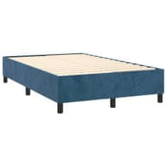 Vidaxl Posteľný rám na boxspring tmavomodrý 120x200 cm zamat