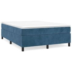 Vidaxl Rám na boxspring posteľ tmavomodrý 140x200 cm zamat