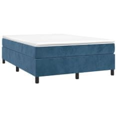 Vidaxl Rám na boxspring posteľ tmavomodrý 140x200 cm zamat