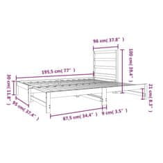 Vidaxl Rozkladacia denná posteľ 2x(90x190) cm borovicový masív
