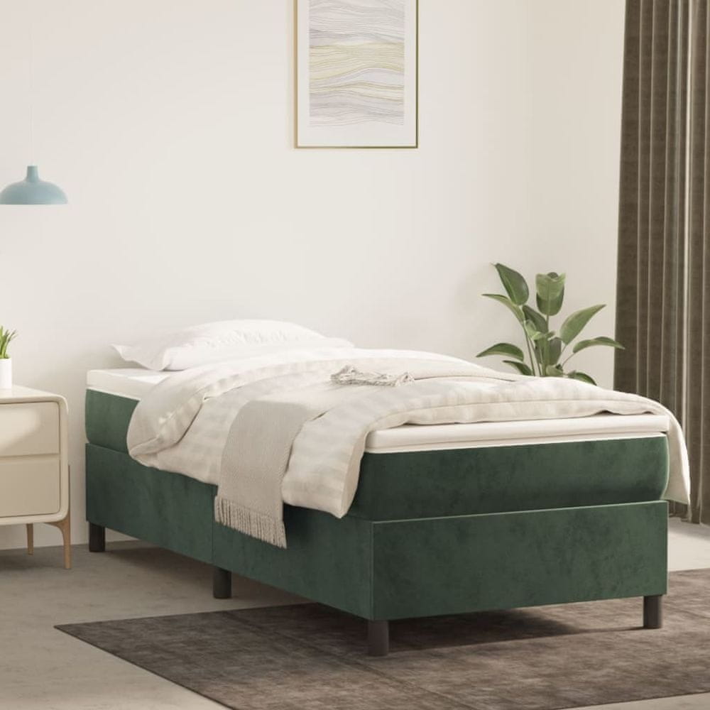 Petromila vidaXL Rám postele zelený 90x190 cm zamat