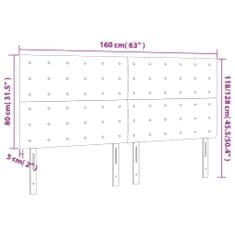 shumee Čelo postele s LED bledosivé 160x5x118/128 cm zamat