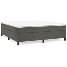 shumee Posteľný rám boxspring s matracom tmavosivý 200x200 cm zamat