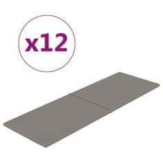 Vidaxl Nástenné panely 12 ks bledosivé 90x30 cm zamat 3,24 m²