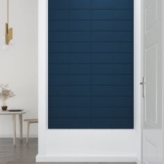 Vidaxl Nástenné panely 12 ks modré 60x15 cm zamat 1,08 m²