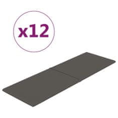 Vidaxl Nástenné panely 12 ks tmavosivé 90x30 cm zamat 3,24 m²