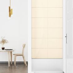 Vidaxl Nástenné panely 12 ks krémové 90x30 cm zamat 3,24 m²