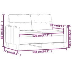 Vidaxl 2-miestna pohovka tmavosivá 120 cm látka