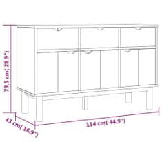 Petromila vidaXL Komoda OTTA 114x43x73,5 cm, borovicový masív