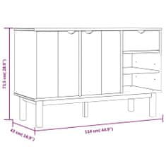 Petromila vidaXL Komoda OTTA 114x43x73,5 cm, borovicový masív
