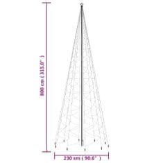 Vidaxl Vianočný stromček s hrotom 3000 modrých LED 800 cm