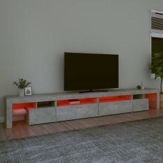 Vidaxl TV skrinka s LED svetlami betónová sivá 290x36,5x40 cm