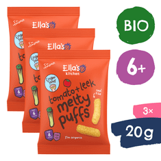 Ella's Kitchen 3× BIO Chrumky paradajka a pór (20 g)