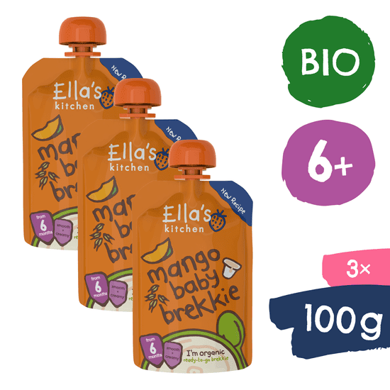 Ella's Kitchen 3× BIO Raňajky mango a jogurt (100 g)